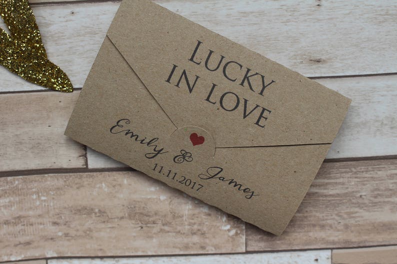 personalised wedding favour scratch card or lottery ticket