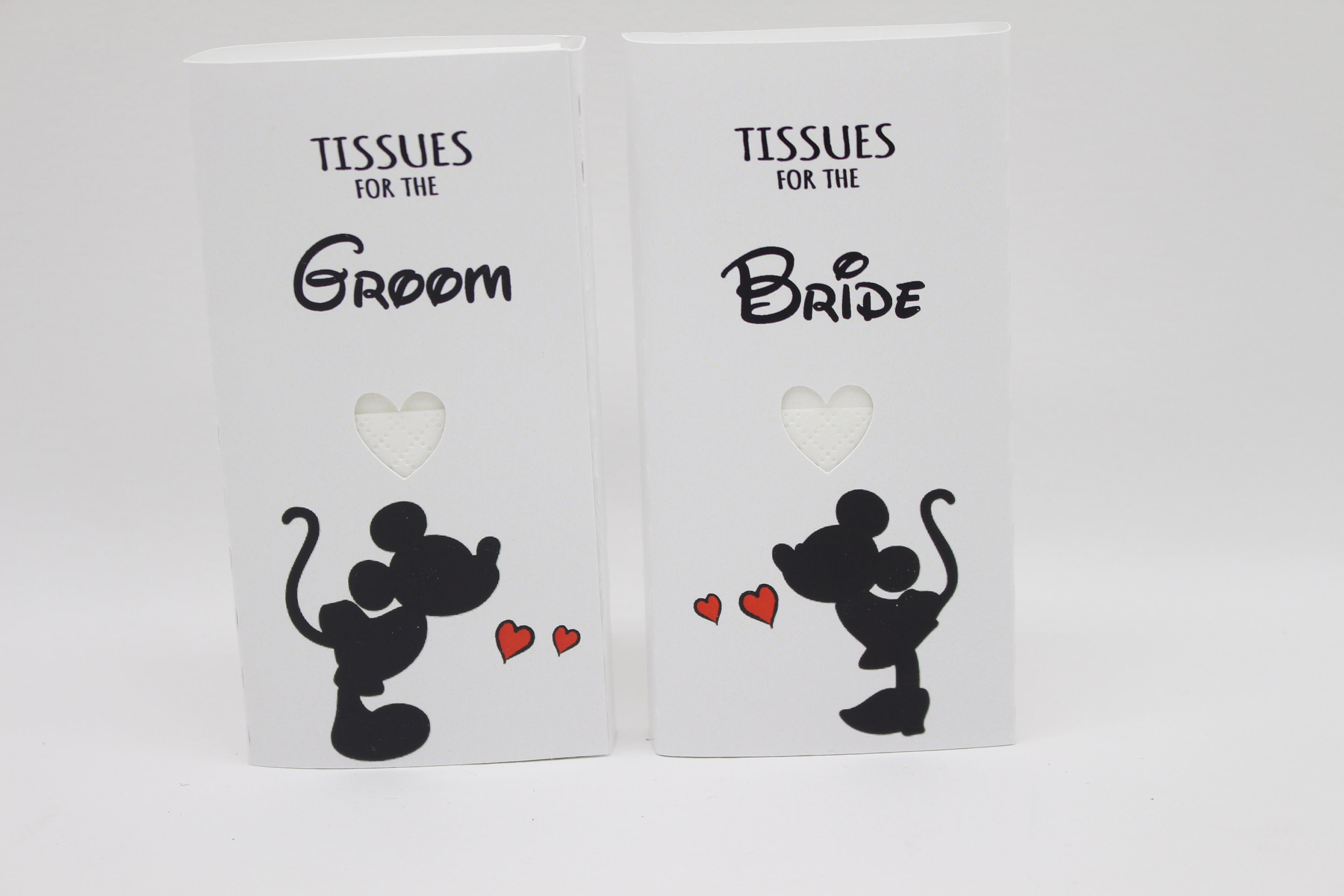Disney Mickey & Minnie mouse kissing Wedding tissues for the bride an…