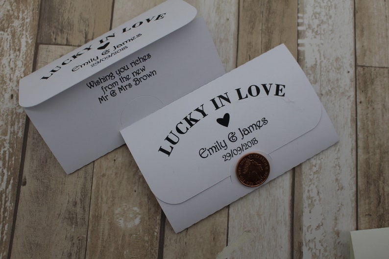Personalised Wedding favour scratch card holders Lucky in Etsy