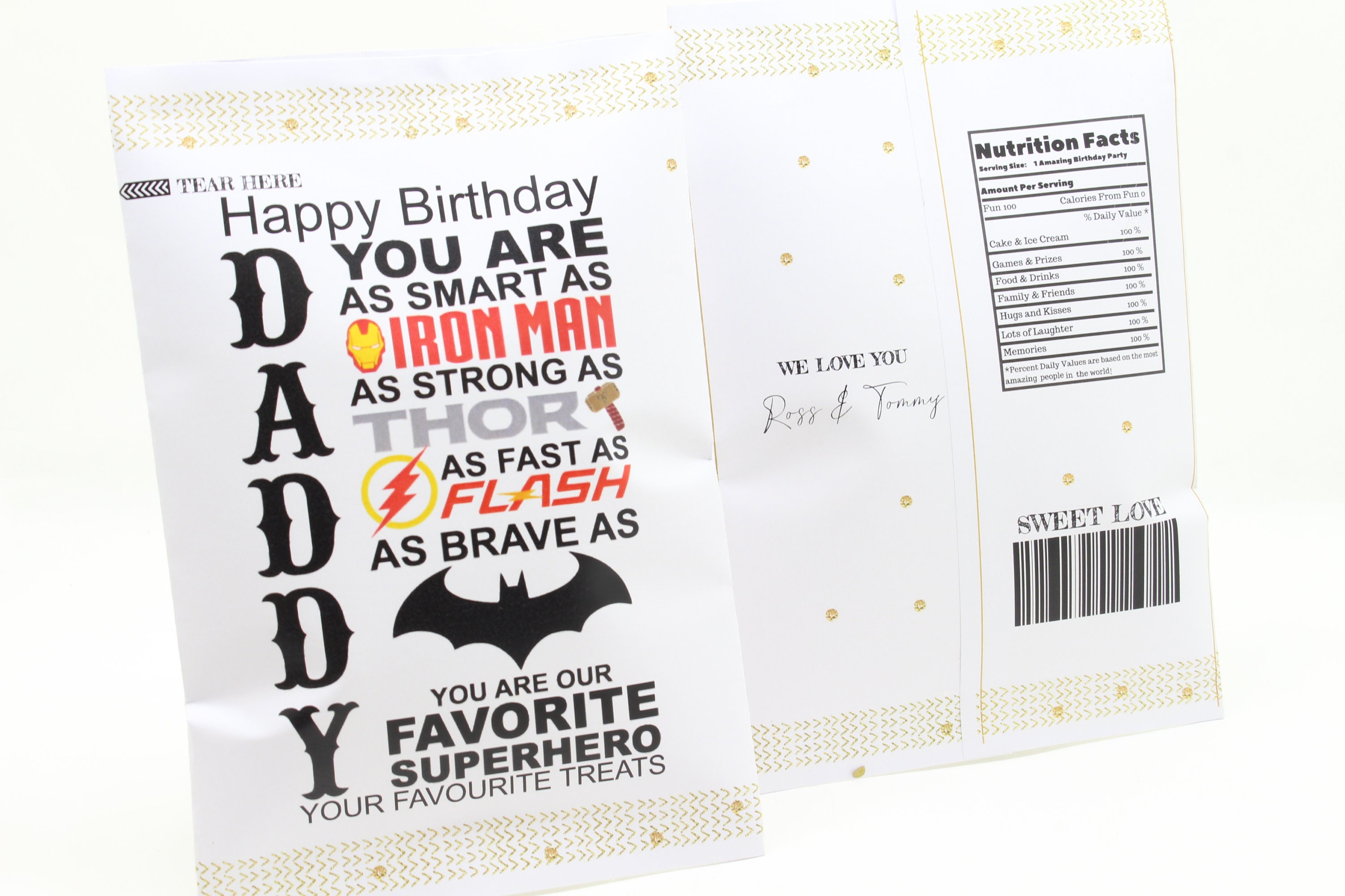 Personalised treat bag crisp packet Fathers day Daddy Dad Etsy