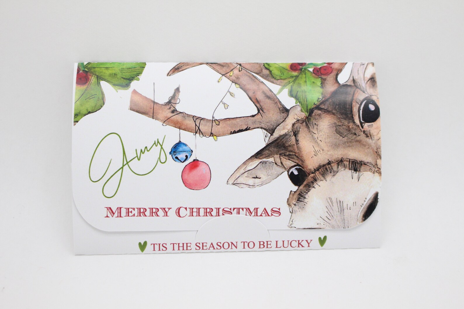 Personalised Christmas Scratch Card Holder Secret Santa Gift Etsy