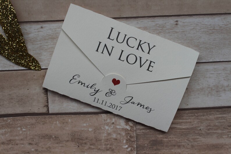 personalised wedding favour scratch card or lottery ticket