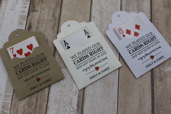 Personalised Wedding Favour Pocket Tags With Playing Card Etsy