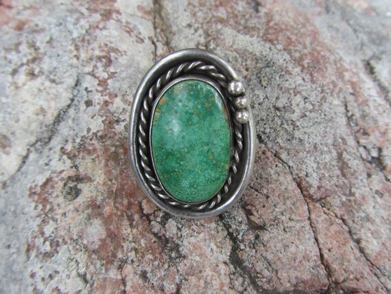 Huge Native American Signed Sterling Silver Turqu… - image 2