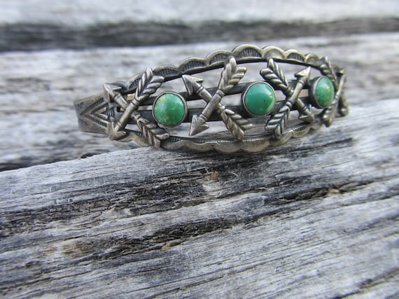 Fred Harvey Era Sterling Silver Turquoise and Cro… - image 2