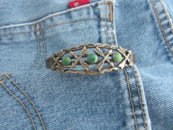 Fred Harvey Era Sterling Silver Turquoise and Cro… - image 4