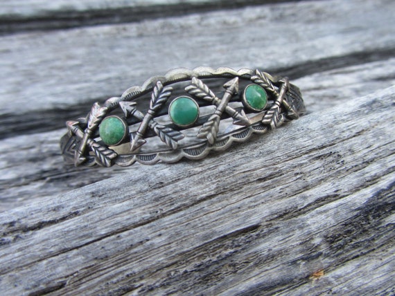 Fred Harvey Era Sterling Silver Turquoise and Cro… - image 3