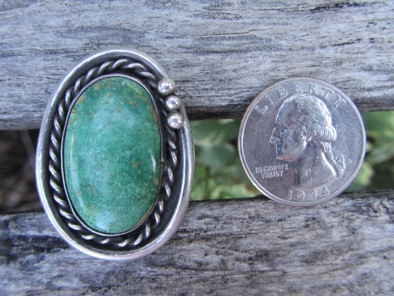 Huge Native American Signed Sterling Silver Turqu… - image 7