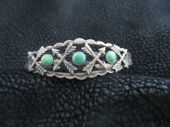 Fred Harvey Era Sterling Silver Turquoise and Cro… - image 10