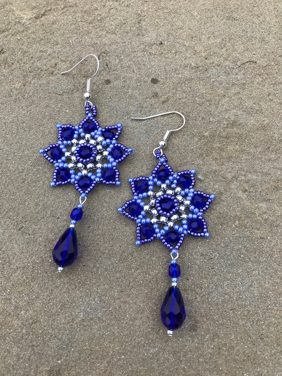 Cobalt Blue Chandelier Earrings