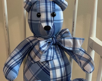 Memory  Bear made from your loved ones clothing, handmade Teddy Bear, Cloth Bear,