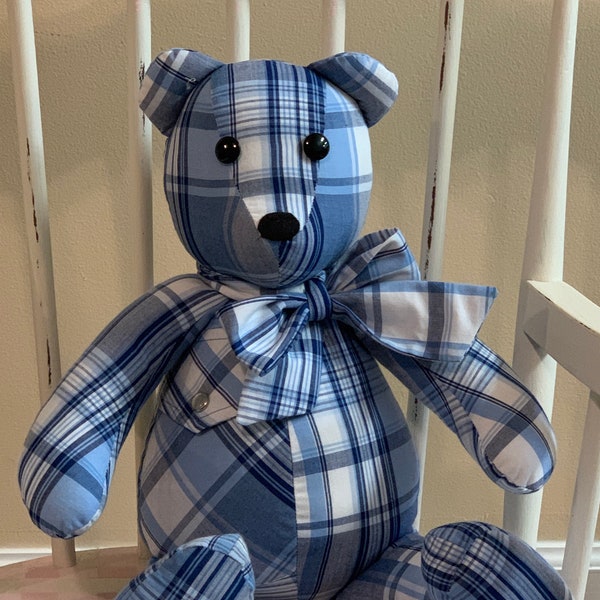 Memory  Bear made from your loved ones clothing, handmade Teddy Bear, Cloth Bear,