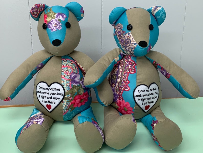 Memory Bear made from your loved ones clothing handmade Teddy | Etsy