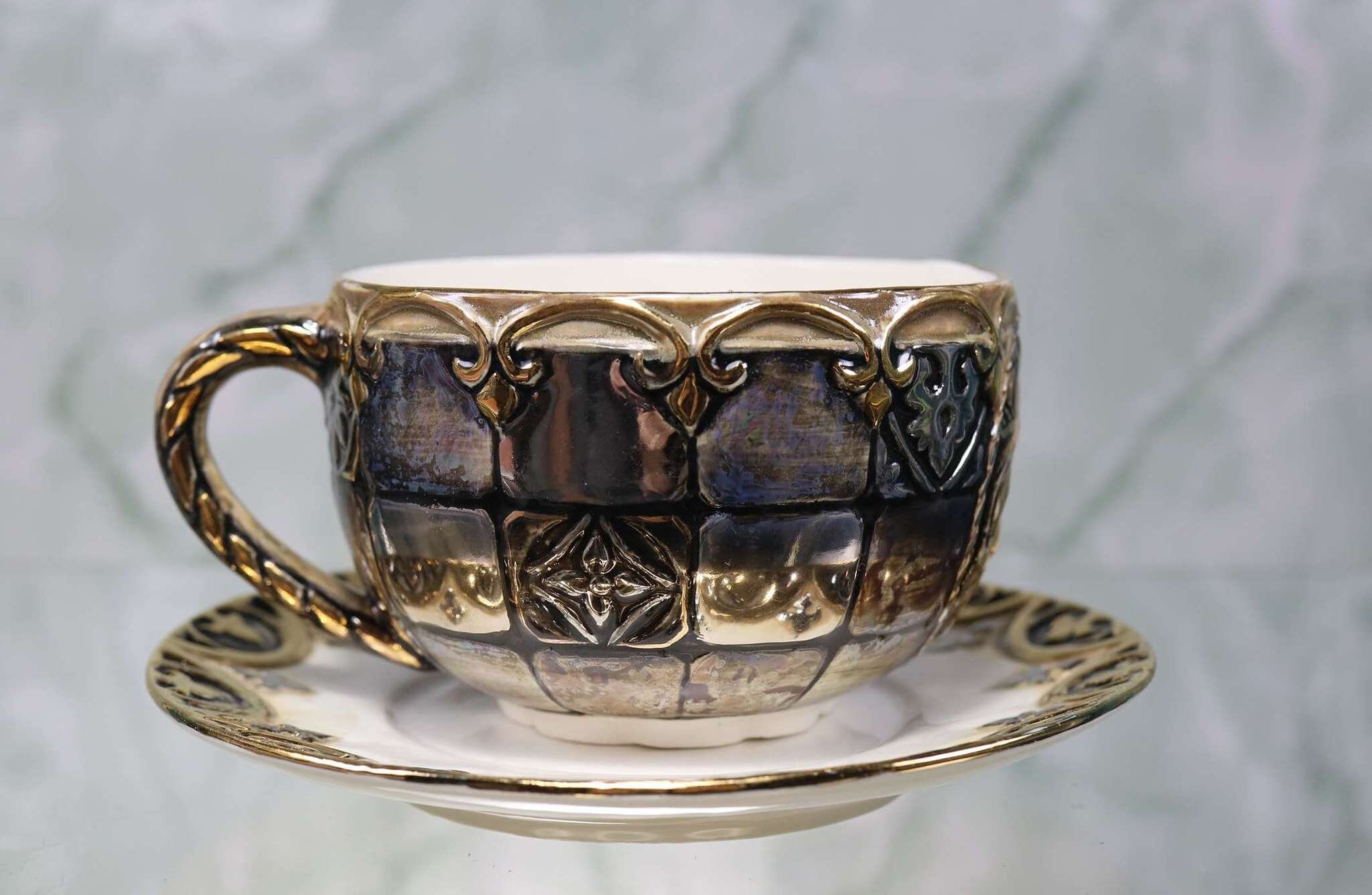 Ceramic Cup and Saucer Set Modern Handmade Cup with Saucer Etsy