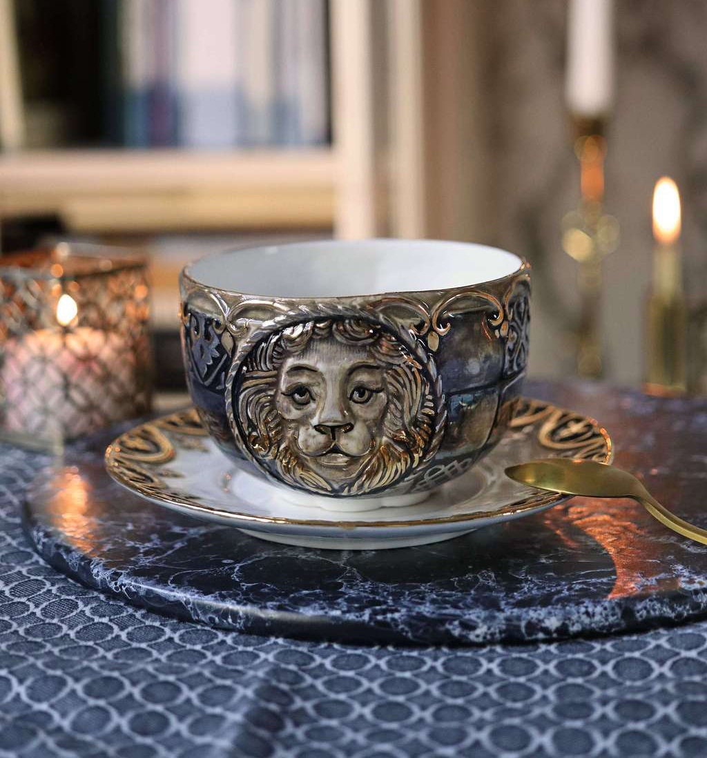 Ceramic Cup and Saucer Set Modern Handmade Cup with Saucer Etsy