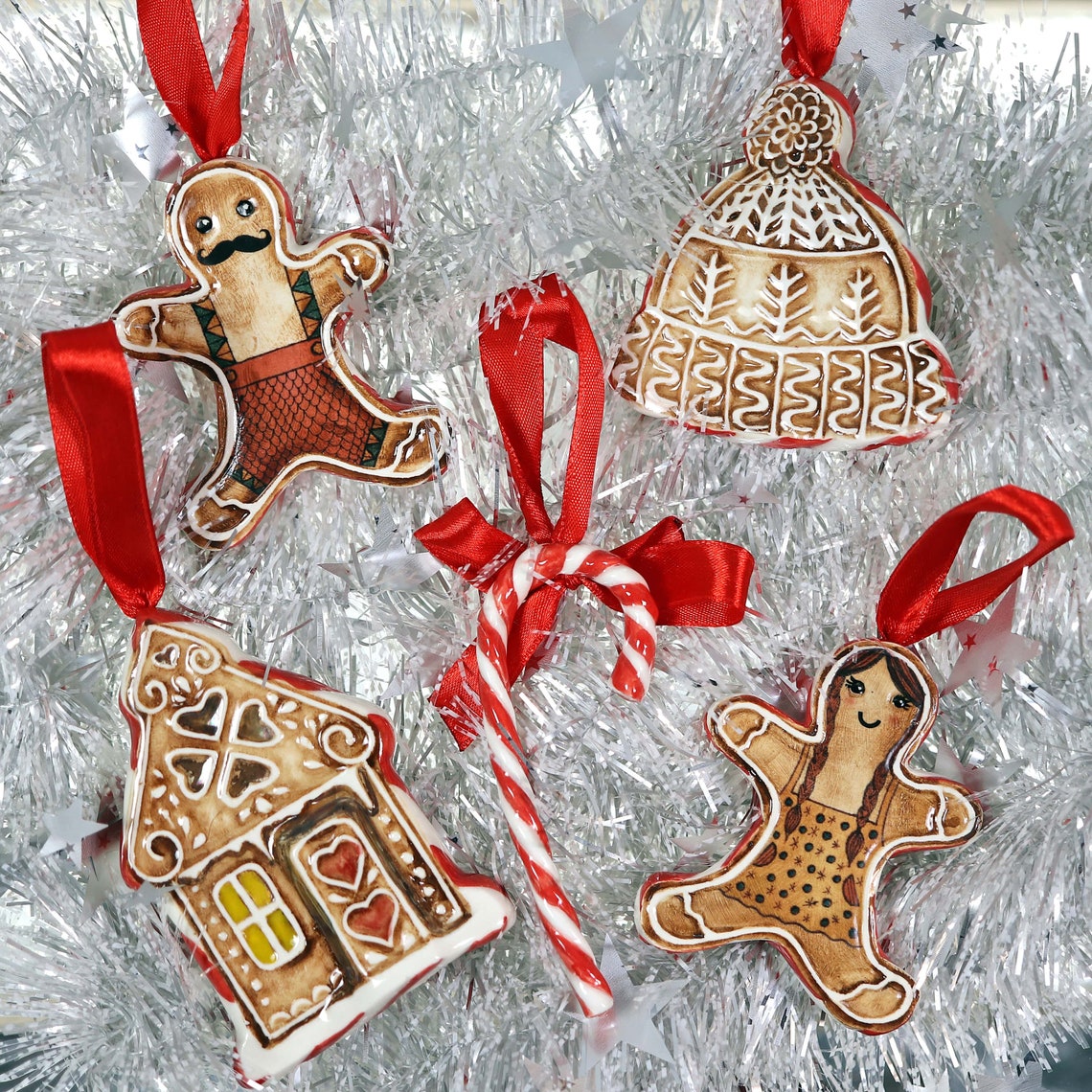 Gingerbread Ornament/Porcelain Ornament/Holiday Tree Etsy