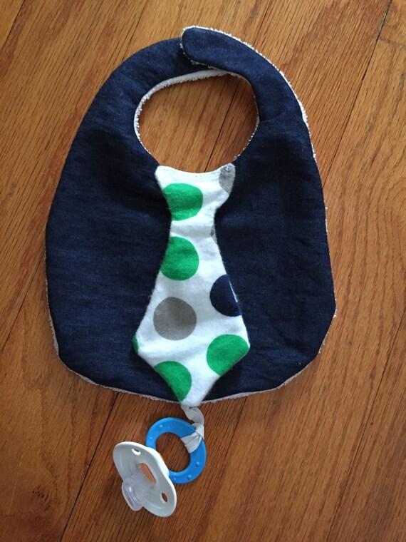 Items similar to Pacifier bib pacifier clip boy baby binky bib