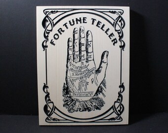 Fortune Teller Carved in Pine | Tarot Palmistry Psychic Witchcraft Crystal Ball Seer Necromancy Insight Art Nouveau