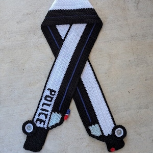 Crown Victoria Police Cruiser Scarf Pattern - Police Car Police Officer Gift Crochet Pattern