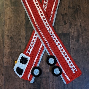 Rescue Engine Fire Truck Scarf Pattern - Firefighter Gift Crochet Pattern