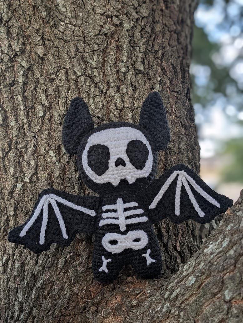 40 Crochet Witchy Stuff Patterns with Hats, Bats, and Ghosts 18 Labooboo the Skeleton Bat Crochet