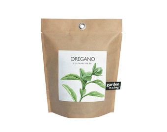 Oregano Garden-in-a-Bag – Self Contained Grow Kit – Eco Friendly – Hostess Gift – Party Favors – Cooking gift for Women - Kitchen Herb