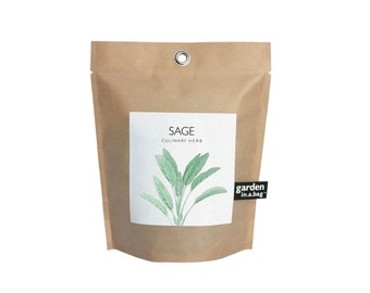 Sage Garden-in-a-Bag | Indoor herb garden sage grow kit - Eco friendly garden - zen - spiritual and culinary herb kit - easy to grow