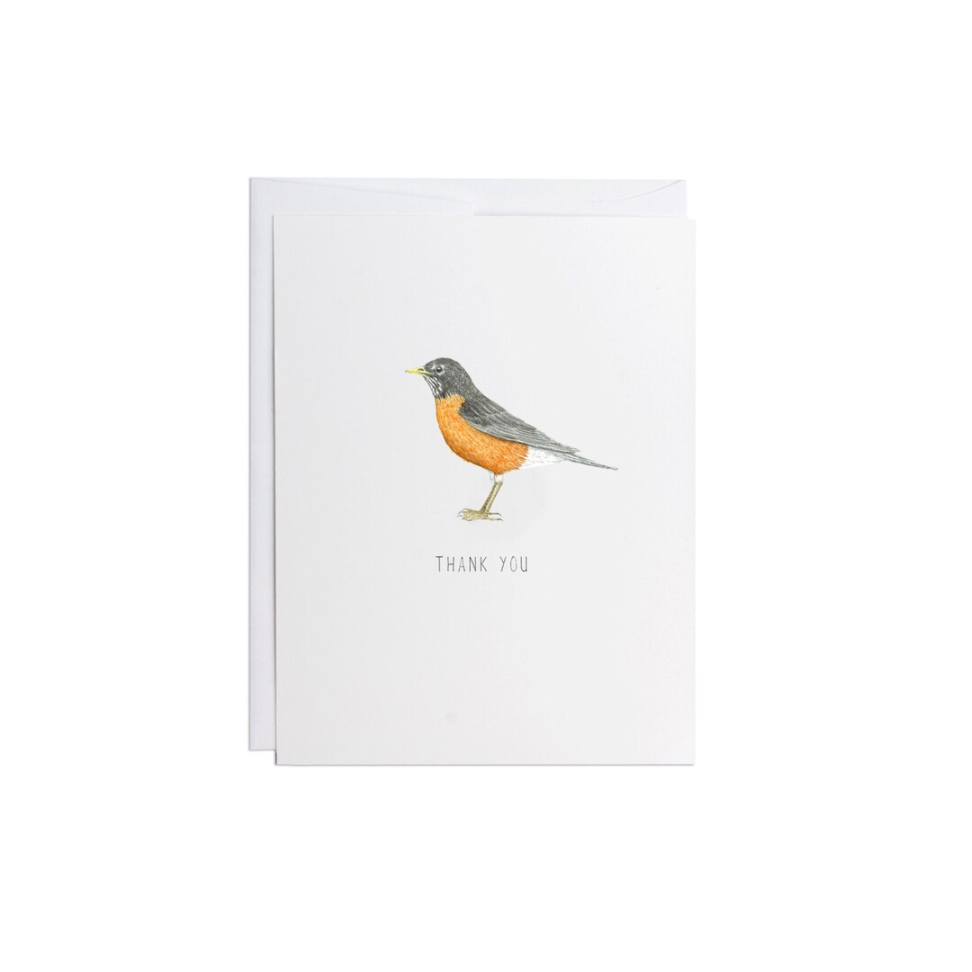 Thank You Robin Greeting Card | Hand Painted Watercolor Designs ...