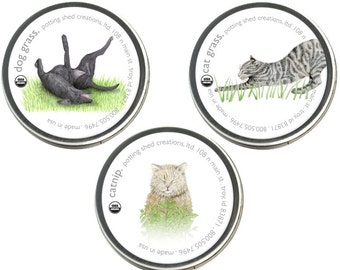 Pet Garden Sprinkles Seed Collection Organic – Sprinkles - Seeds - Pet Gifts - Cat - Dog - Barley - Cat Grass - Wheat - Dog Grass - Catnip
