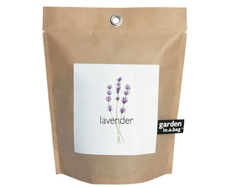 Lavender Garden-in-a-Bag | Culinary Lavender indoor grow kit - Grow lavender to use for recipes, soap and candle making - self care garden
