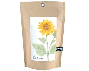 Sunflower Garden-in-a-Bag | Indoor Sunflower Grow Kit,  Easy to grow French Dwarf Sunflower, Great Gardener Gift, Autumn Gift Giving