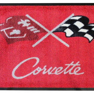 Corvette C3 Crossed Flags Floor Door Mat