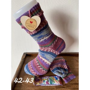 Beautiful hand-knitted wool socks