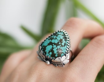 Turquoise Ring | Bohemian Jewelry | Boho Ring | Boho Style | Statement Ring | Turquoise Statement Ring | Size 7 | Size N | Size 54