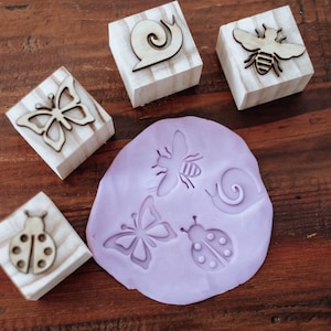 Australian handmade play dough stamps - 4 x Insects