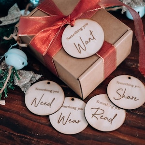 Personalised Gift Tags | Christmas Gift Tags | Mindful Gifting | Want Need Wear Read Share Tags