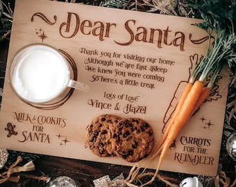 Personalised Santa Treat Board: Milk & Cookies for Santa
