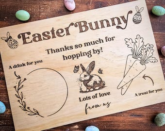 Personalised Easter Bunny Tray: Carrots & Drink Board