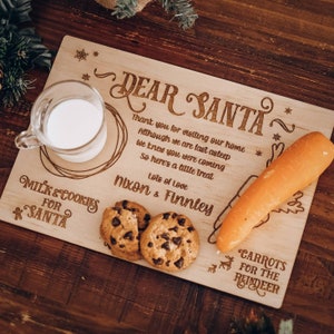 Personalised Dear Santa Treat Tray | Santa Board | Santa's Tray | Milk for Santa Board | Custom Board.