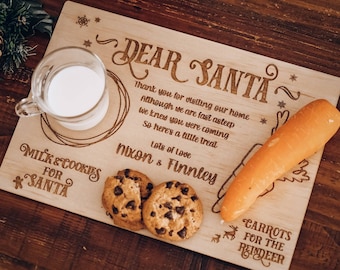Personalised Dear Santa Treat Tray | Santa Board | Santa's Tray | Milk for Santa Board | Custom Board.