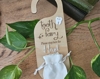 Tooth Fairy Door Hanger Personalised | Personalised Tooth Fairy Trinket | Lost Tooth | First Tooth | Custom