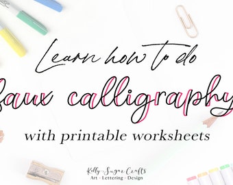 Faux Calligraphy Practice Worksheets – Printable Tracing PDF for Beginners