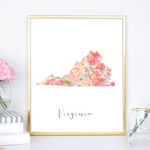Virginia Blumen Aquarell Zustand Kunstdruck (DIY druckbar)