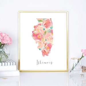 &quot;Illinois Aquarell Blumendruck&quot;