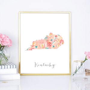 Kentucky Watercolor Flower State - 8x10, 16x20 Printable