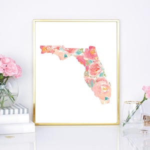Florida State Flower Watercolor 8x10 DIY Printable — Orlando, Miami, Key West, Fort Lauderdale, Tampa, Clearwater, Naples, West Palm Beach