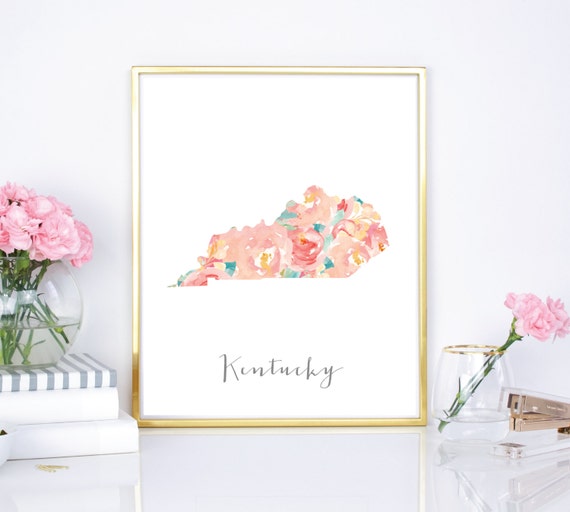 Kentucky Watercolor Flower State - 8x10, 16x20 Printable