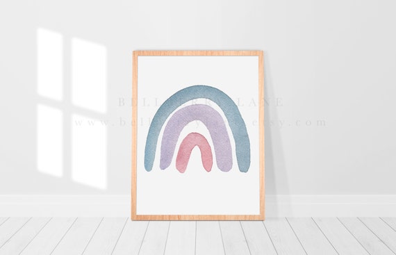 Pastel Rainbow decor, diy home decor, Pastel Rainbow wall art, rainbow  nursery decor, watercolor rainbow, modern rainbow art, rainbow wall