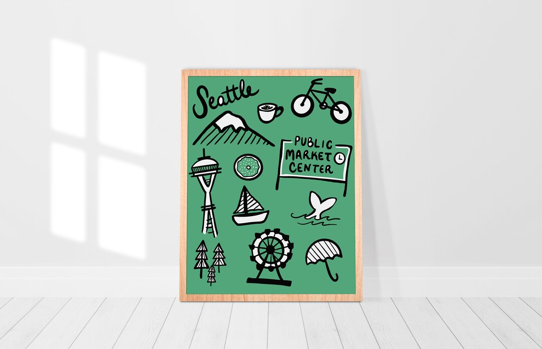 Seattle, Emerald City, Poster Print, City Print, Seattle Print, Seattle ...
