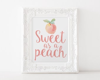 Peach Watercolor Print: Sweet Nursery Wall Art (Digital Download)